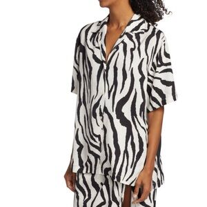Ronny Kobo Collection Black and White Zebra Print Blouse